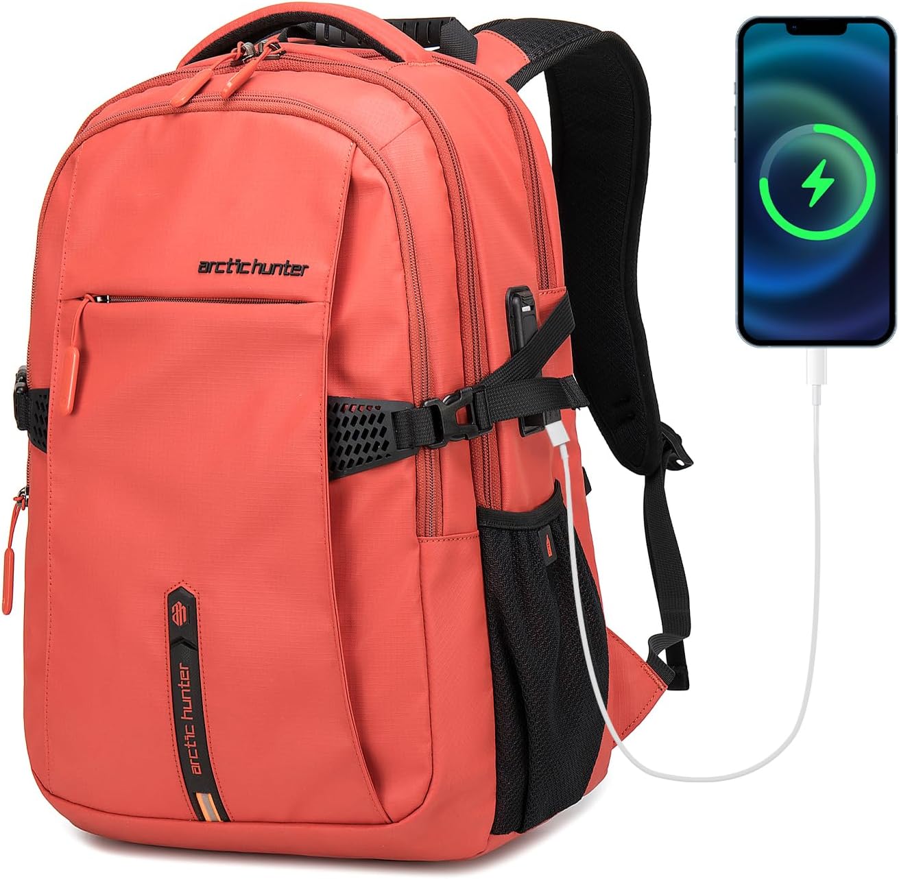 ARCTIC HUNTER AH Business Laptop Backpack for Men 30L Black i##e##s: Work Commuting ^^ Large ^^ Travel Carry On Backpack ^^ Flight Approved ^^ for Airplane ^^ Professional ^^ Adult ^^ College Backpacks ^^ Casual Daypack :i##e##s - Image 9