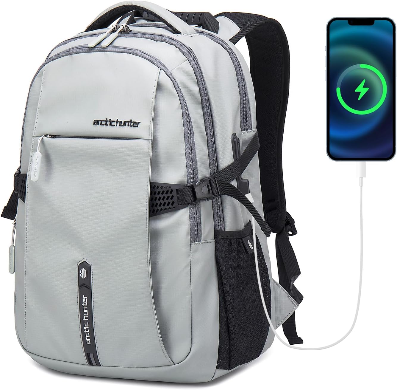 ARCTIC HUNTER AH Business Laptop Backpack for Men 30L Black i##e##s: Work Commuting ^^ Large ^^ Travel Carry On Backpack ^^ Flight Approved ^^ for Airplane ^^ Professional ^^ Adult ^^ College Backpacks ^^ Casual Daypack :i##e##s - Image 10