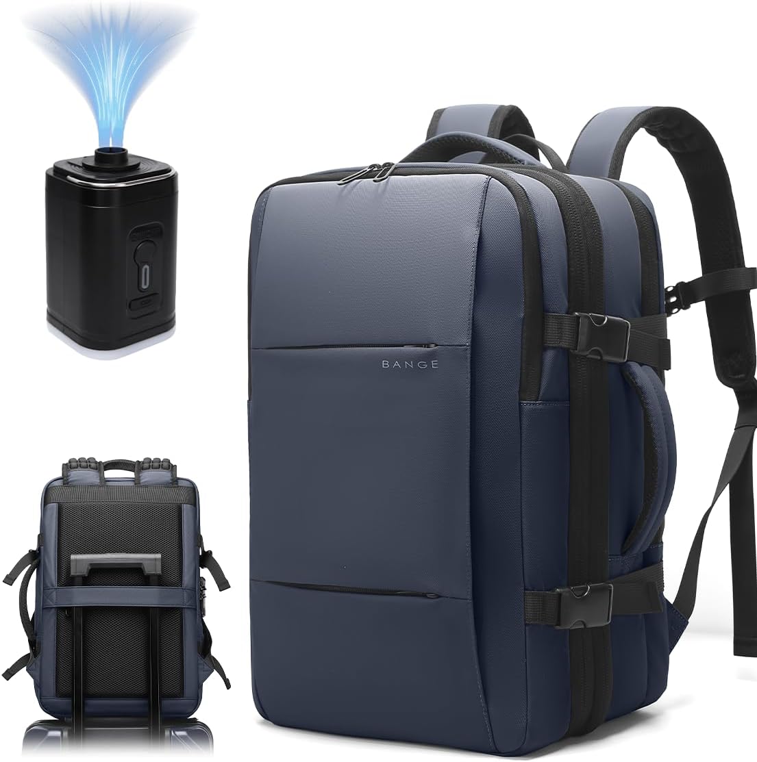 BANGE Airback Travel Backpack Expandable Backpacks i##e##s: Anti-Theft ^^ Vacuum Compression ^^ with Pump ^^ for Airplanes :i##e##s - Image 11