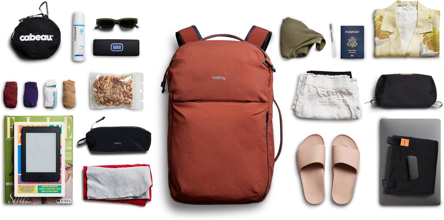 Bellroy Lite Travel Pack 30L Carry-On Backpack Clay i##e##s: travel pack ^^ with laptop pocket ^^ interior packing cells ^^ tuck-away straps :i##e##s - Image 5