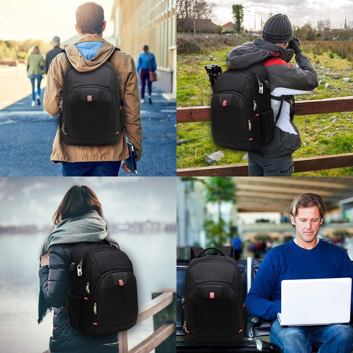 Della Gao Large Laptop Backpack Business Travel Backpack for Men\/Women i##e##s: Anti-Theft ^^ with USB Charging Port ^^ Water Resistant ^^ College School Computer Bag ^^ for 17 Inch Laptop ^^ and Notebook :i##e##s - Image 6