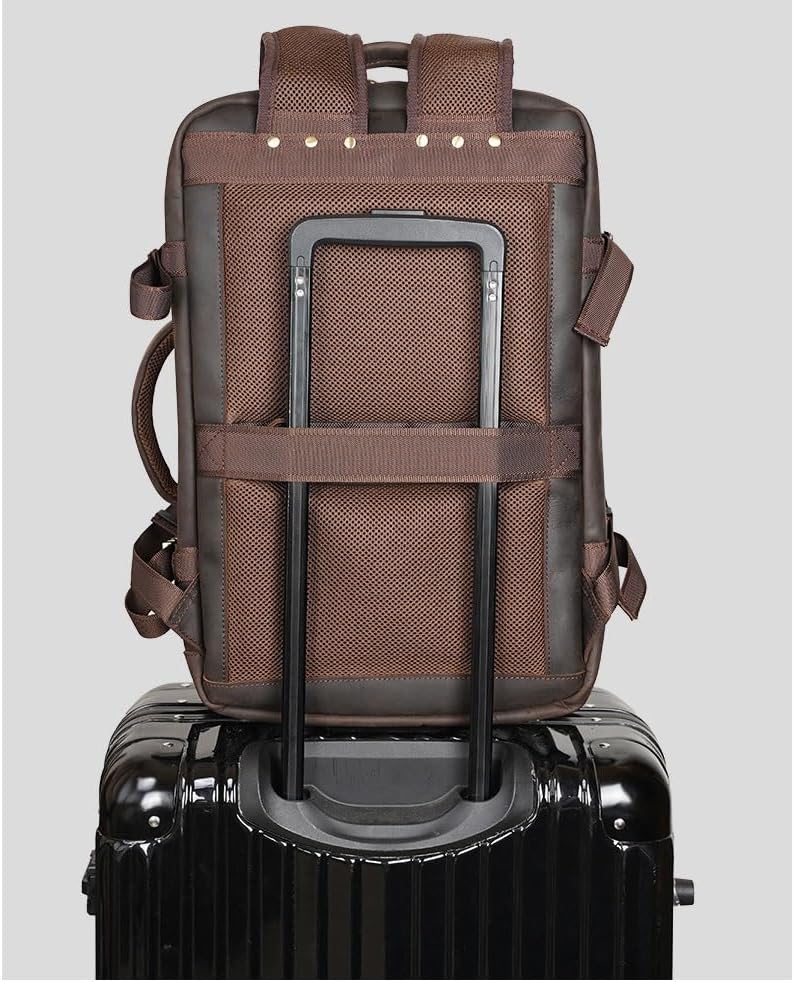DUYHBAWRS Travel Business Backpack Leather Men's Bag Multi functional Handbag Large Capacity Backpack - Image 5