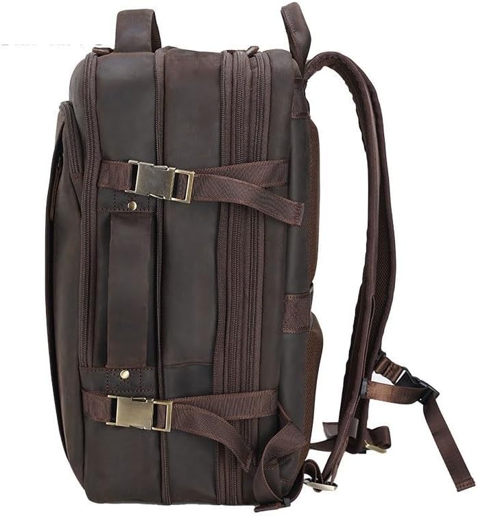 DUYHBAWRS Travel Business Backpack Leather Men's Bag Multi functional Handbag Large Capacity Backpack - Image 4