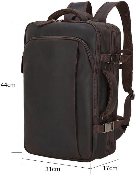 DUYHBAWRS Travel Business Backpack Leather Men's Bag Multi functional Handbag Large Capacity Backpack - Image 2