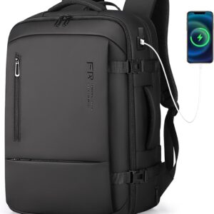 Fenree.geer Travel Backpack for Men, Flight Approved Carry On Luggage Backpack with USB Port, Water Resistant Expandable Computer Daypack, 17.3 Inch Black Business Laptop Backpack for College\/Work