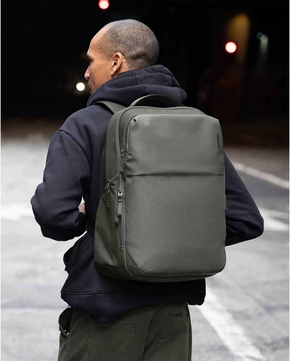 Incase A.R.C. Daypack 24L \u2013 Travel Backpack and Laptop Bag for School - Fits up to 16 inch Laptop - 4 Zippered Compartments, 2 Water Bottle Pockets - Commuter and College Backpack - Smoked Ivy - Image 7