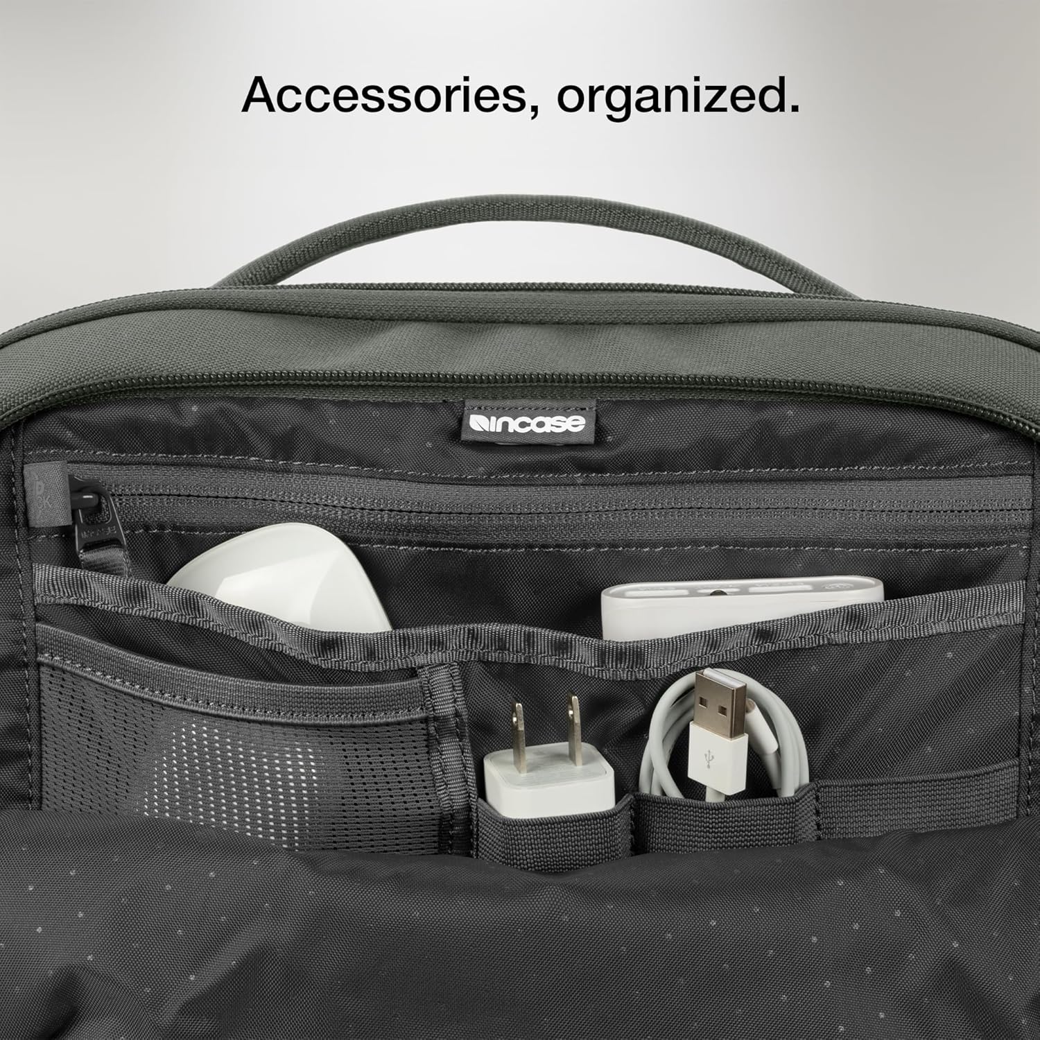 Incase A.R.C. Daypack 24L \u2013 Travel Backpack and Laptop Bag for School - Fits up to 16 inch Laptop - 4 Zippered Compartments, 2 Water Bottle Pockets - Commuter and College Backpack - Smoked Ivy - Image 4