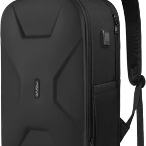 MOSISO 15.6-16 inch 35L Laptop Backpack with USB Charging Port for Women Men, Waterproof Hardshell Travel Business Computer Bag, Anti-Theft Daypack with Luggage Strap, Black