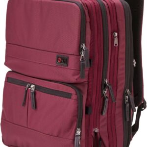 ONLI TRAVEL Trilogy Double Pack - World class multiple use backpack - expands into a weekender bag - splits into two seperate bags - handles two 17\u201D laptops and two tablets (Red)