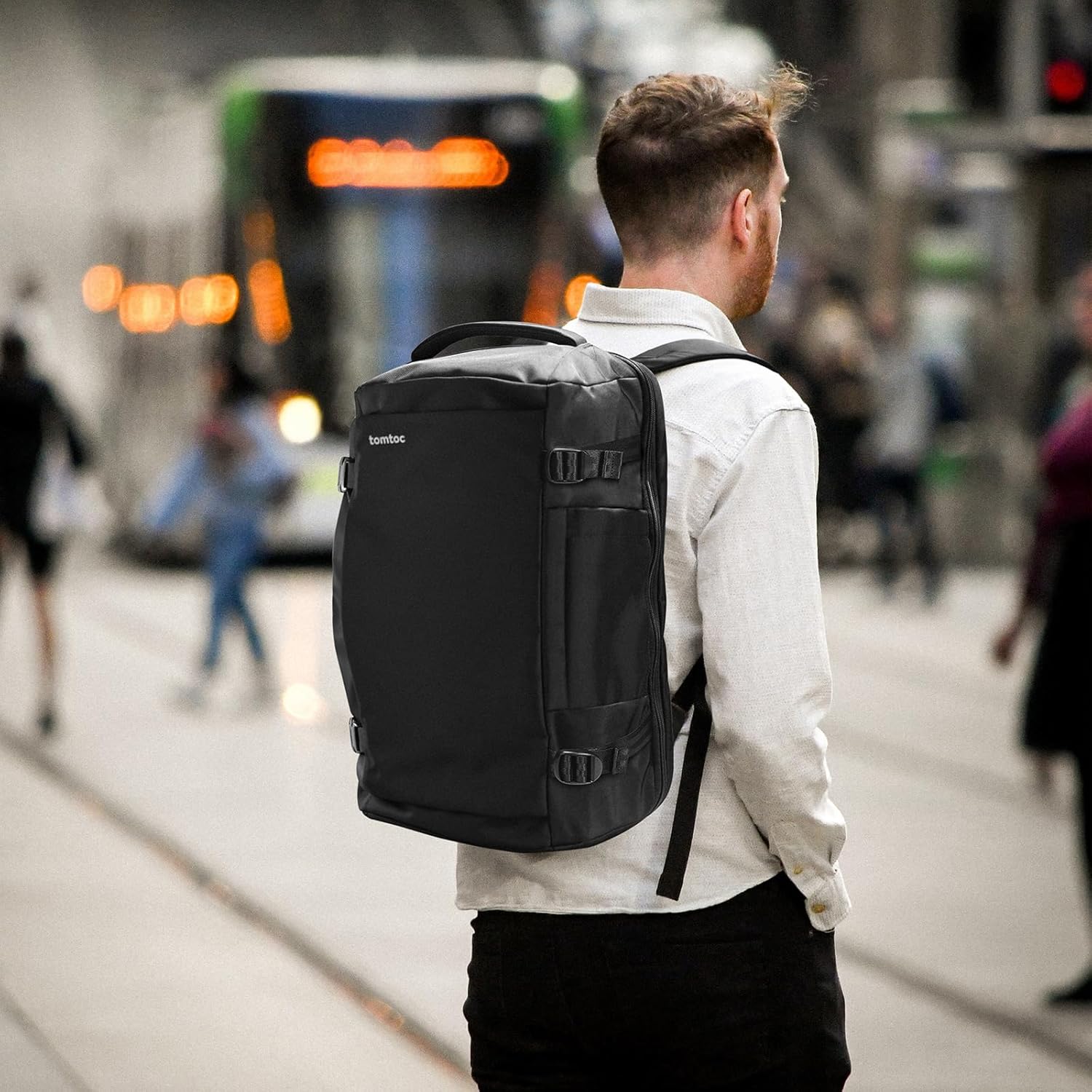 tomtoc Travel Backpack 40L, TSA Friendly Flight Approved Carry-on Luggage Hand Water-resistant Lightweight Business Rucksack, Durable Large Weekender Bag Daypack Fits 17.3 Inch Laptop, PFAS Free - Image 2