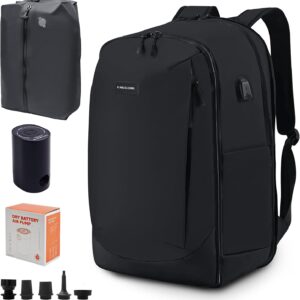 Vacuum Backpack Travel Seal Compression: Vacpack with Electric Air Pump - Carry on Expandable Pack System for Laptop Hiking Traveling Business Water Resistant Black