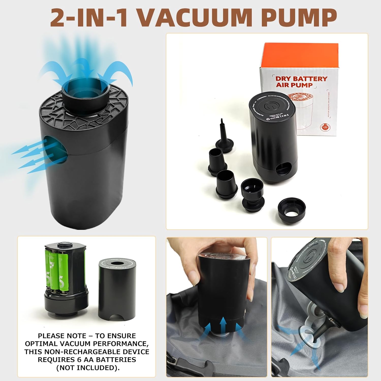 Vacuum Backpack Travel Seal Compression: Vacpack with Electric Air Pump - Carry on Expandable Pack System for Laptop Hiking Traveling Business Water Resistant Black - Image 8